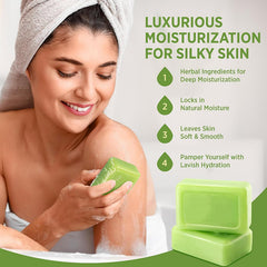 Tea Tree Soap relief bar texture close-up shows natural exfoliation for smoother skin.