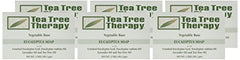 Tea Tree Therapy eucalyptus bar soap with lather, showcasing a refreshing cleansing experience.