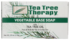 Tea Tree Therapy Vegetable Base Soap bar gently cleanses and refreshes skin