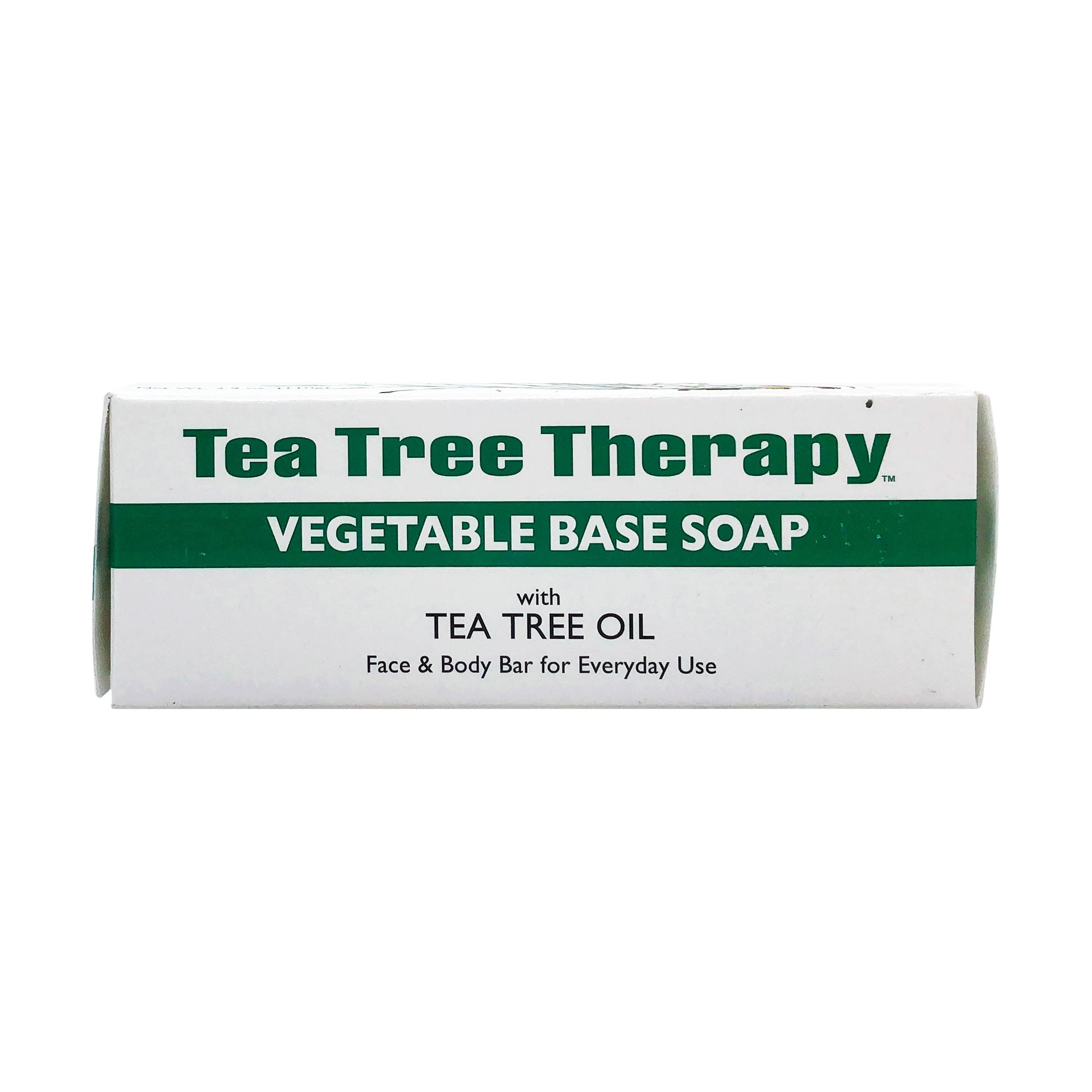 Tea Tree Therapy Vegetable Base Soap contains tea tree oil for a clean feel