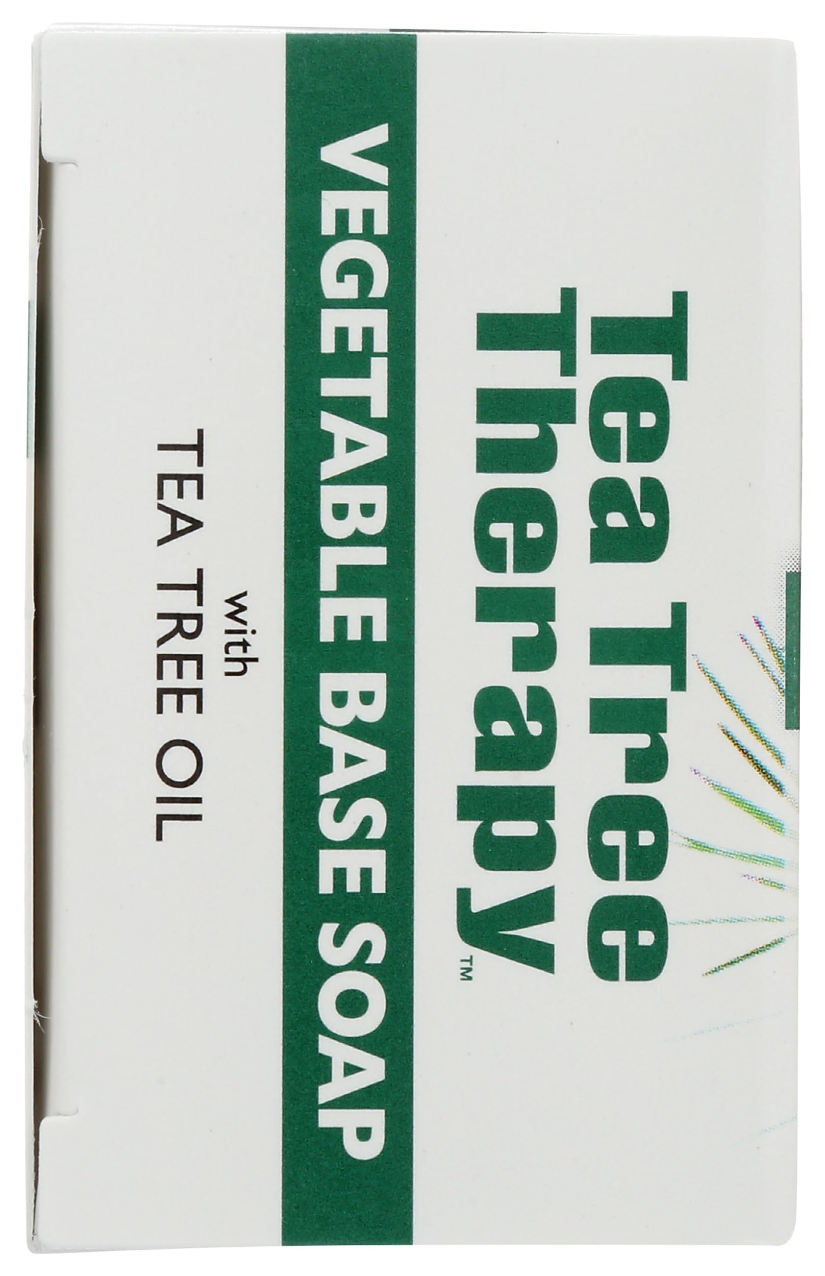 Tea Tree Therapy Vegetable Base Soap texture closeup shows natural bar