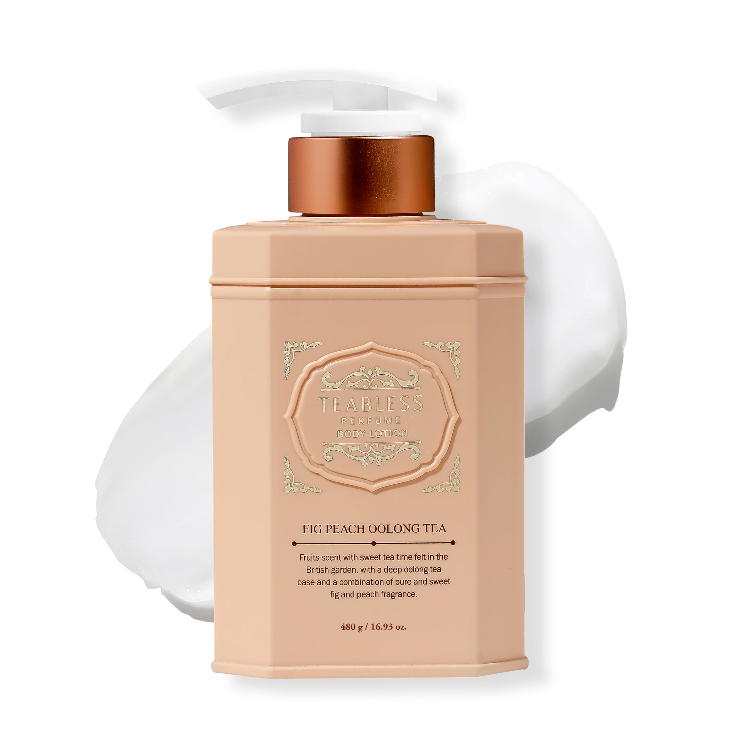 TEABLESS Fig Peach Oolong Tea bottle showcases fruity fragrance for daily routine.