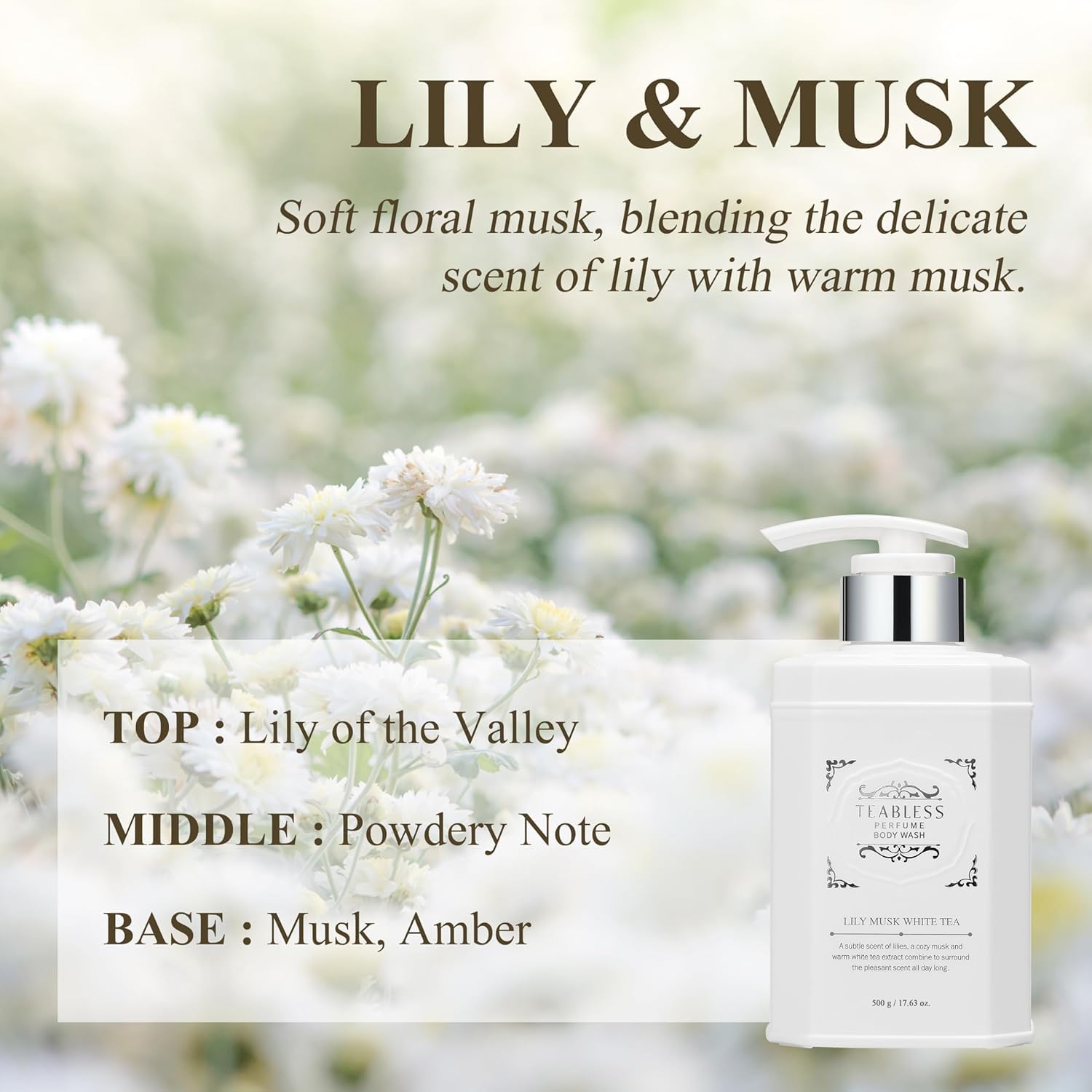 TEABLESS Natural extracts banner highlights lavender and echinacea for soothing, non-irritating care.