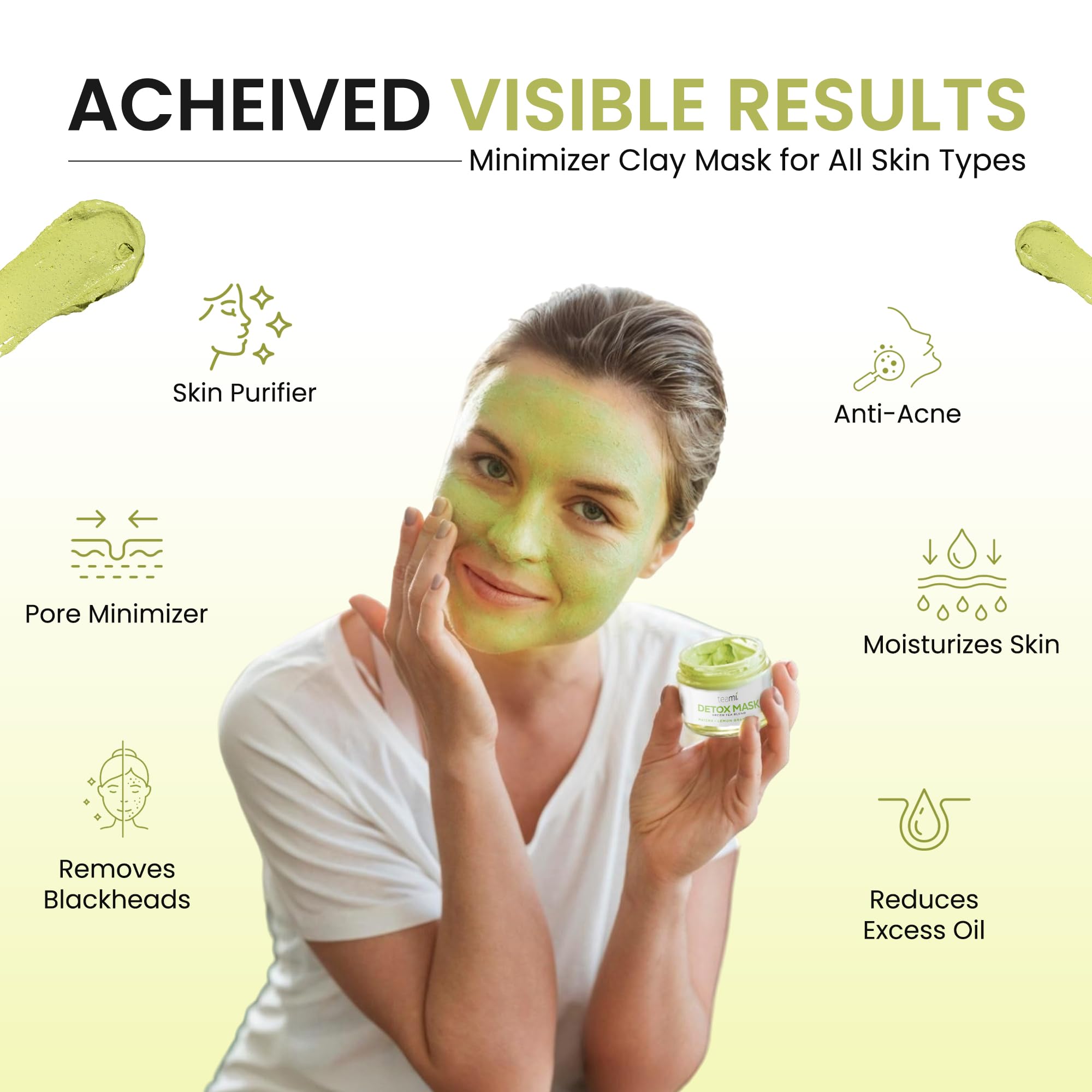 Teami Detox Face Mask applied spread on skin for a deep cleanse