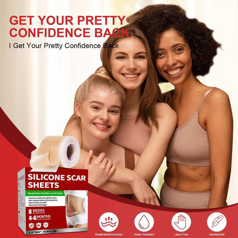 Tearich silicone scar tape on a surgical scar for discreet wear.
