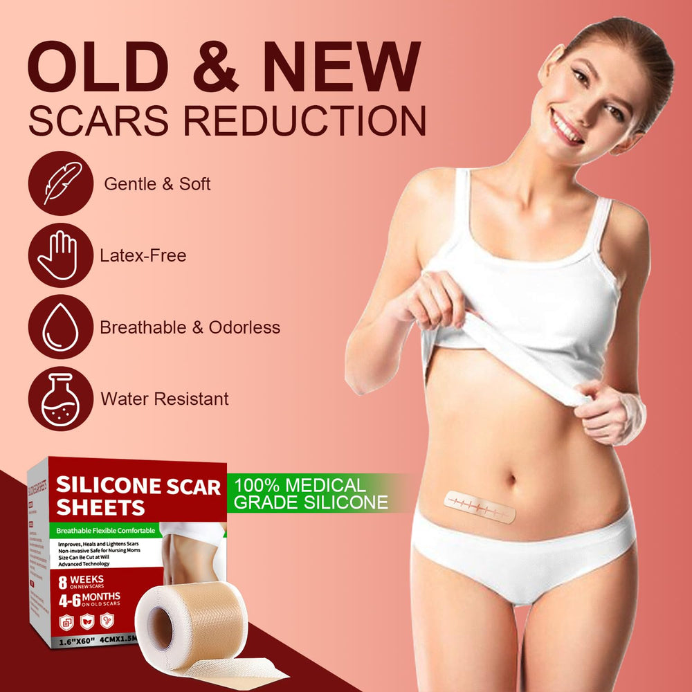 Tearich silicone scar tape close-up demonstrates soft silicone on healing skin.
