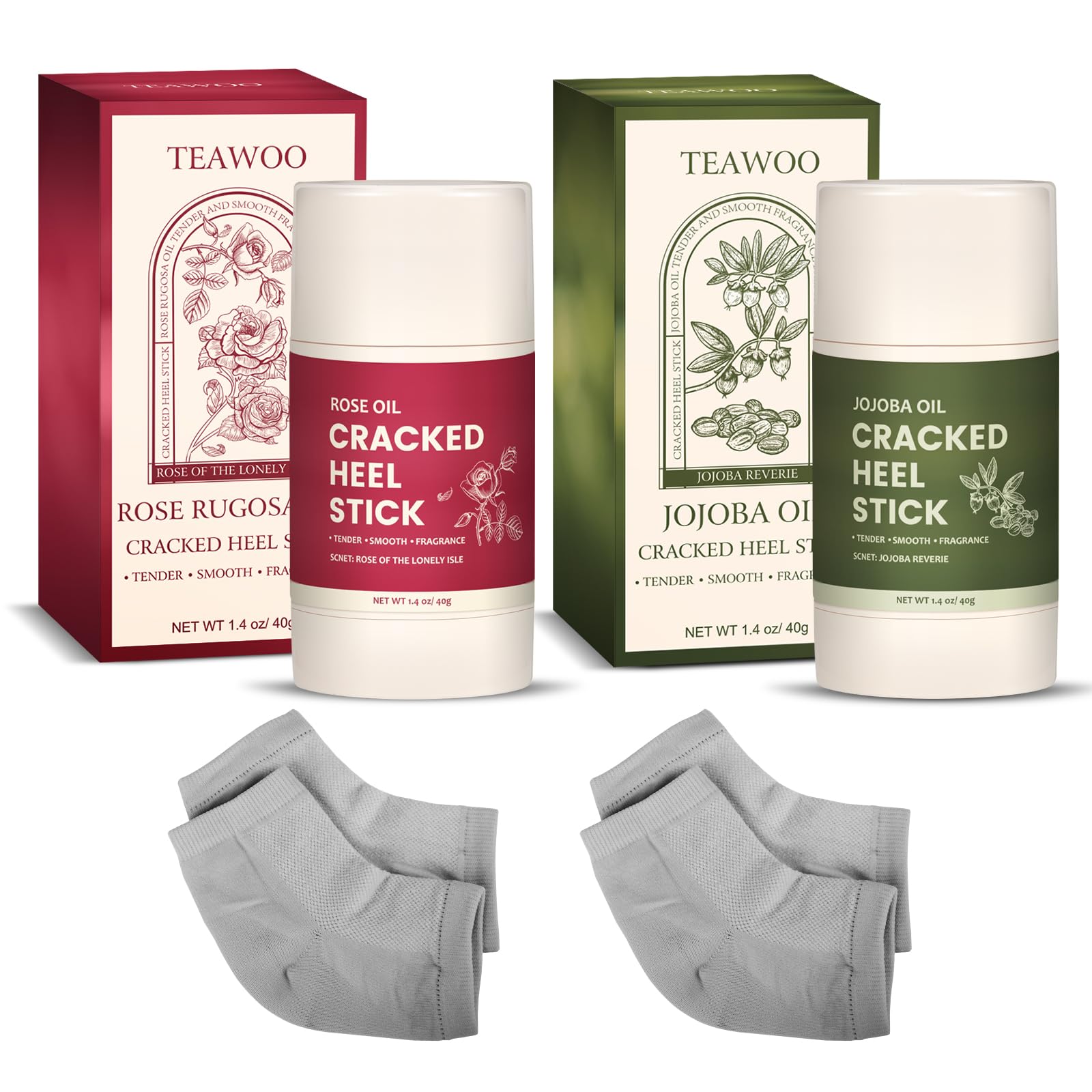 TEAWOO cracked heel repair set front view for home foot care