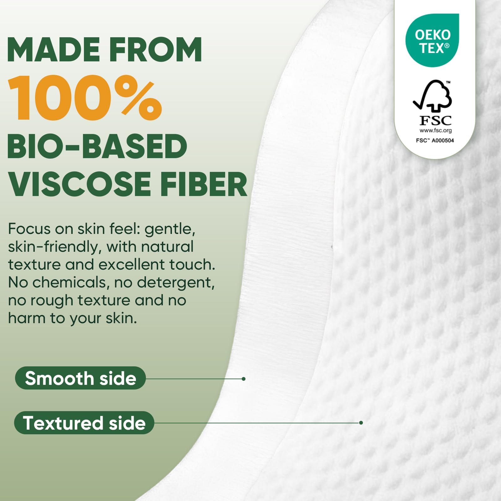 TEAWOO double-sided facial towels provide soft texture and deep cleansing in one wipe.