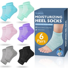 TEAWOO moisturizing heel socks grey hydrate dry heels and cushion daily wear.