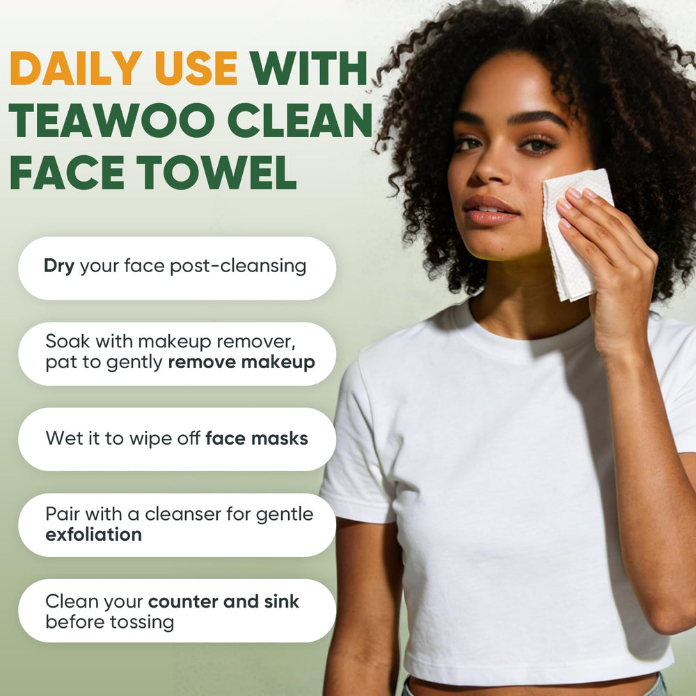 TEAWOO travel-friendly face towels fit neatly in bags for on-the-go use.