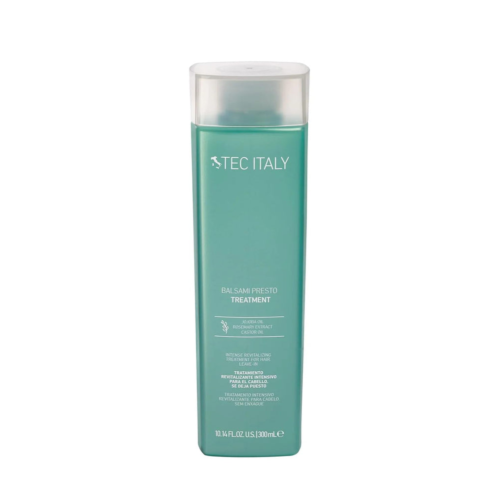 Tec Italy Balsami Presto bottle pour delivers quick hydration for easy detangling