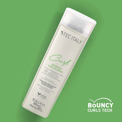 Tec Italy Curls Leave-In Cream packaging close-up showing product details.