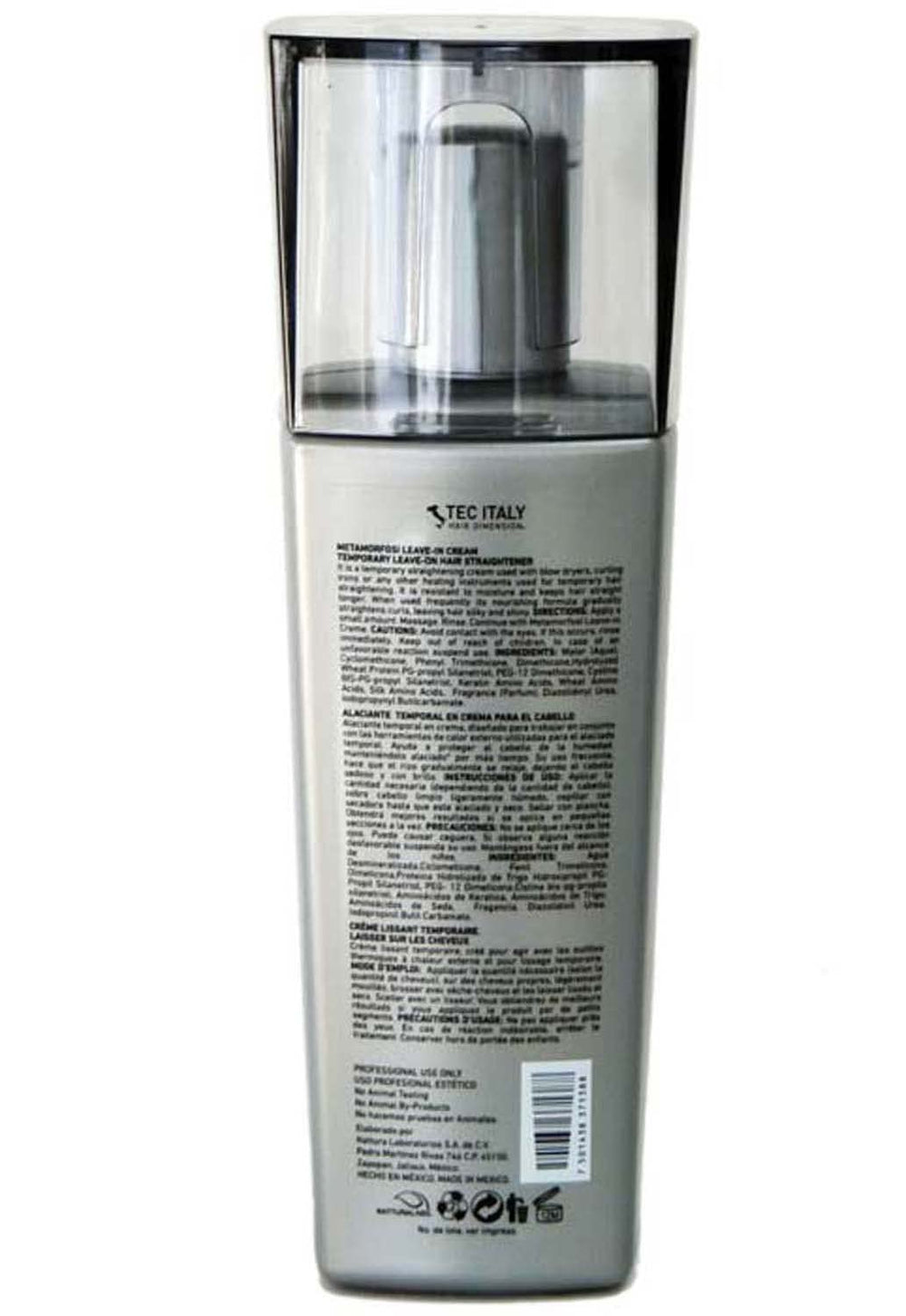 Tec Italy frizz control action image highlights volume control and smoother texture.