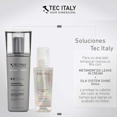 Tec Italy hair thermal protection visual emphasizes styling safety for treated hair.