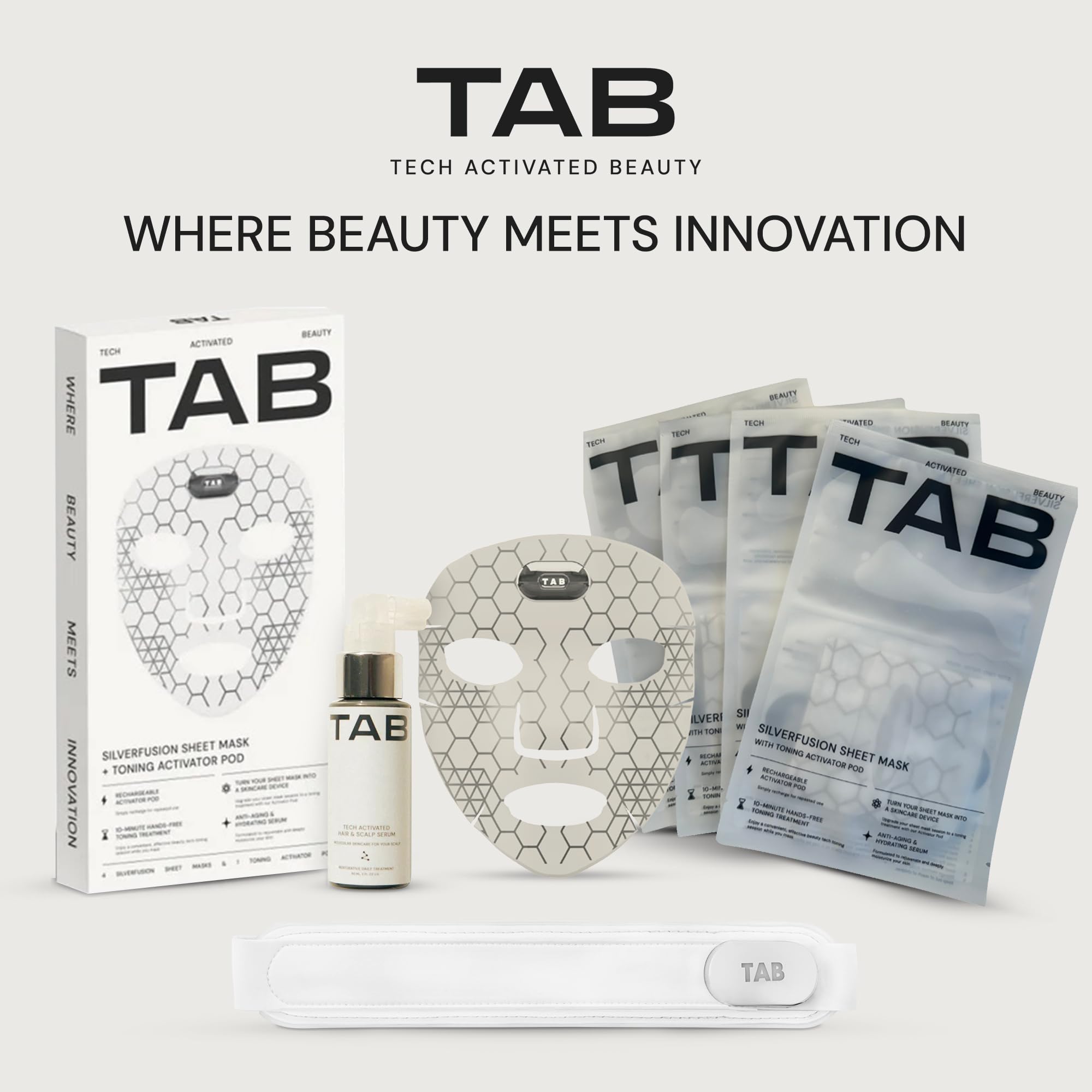 Tech Activated Beauty sleek design reflects wearable skincare tech fusion.