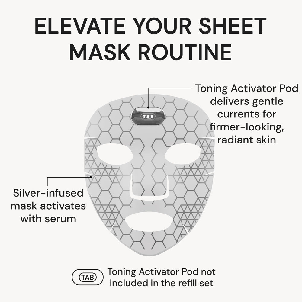 Tech Activated Beauty magnetic toning activator pod demonstrates cordless facial session.