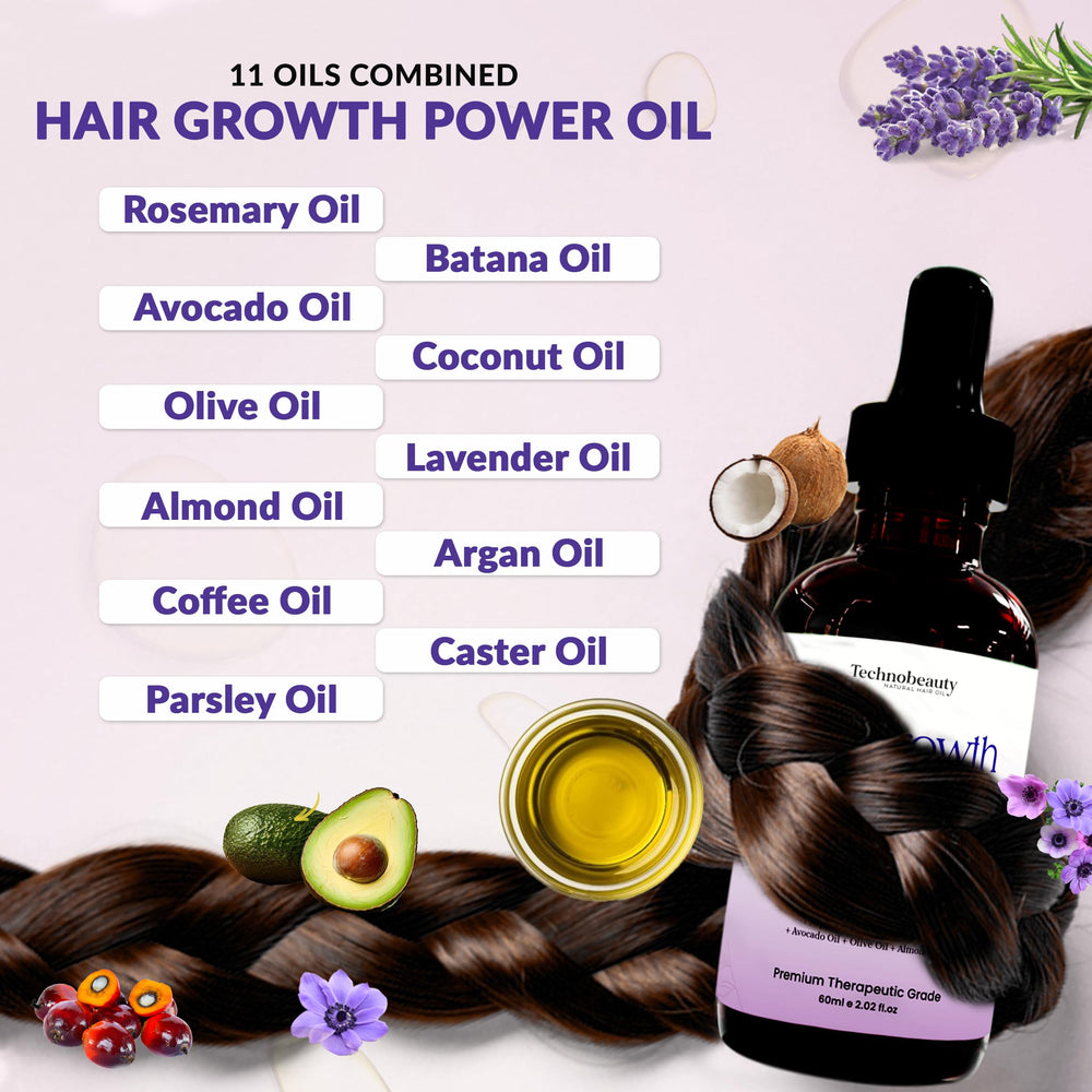 Technobeauty lavender oil bottle soothes scalp and promotes relaxation