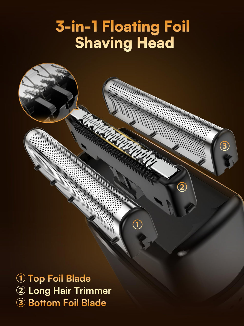 TeckyGem IPX7 waterproof shaver for wet or dry use