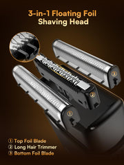 TeckyGem IPX7 waterproof shaver for wet or dry use