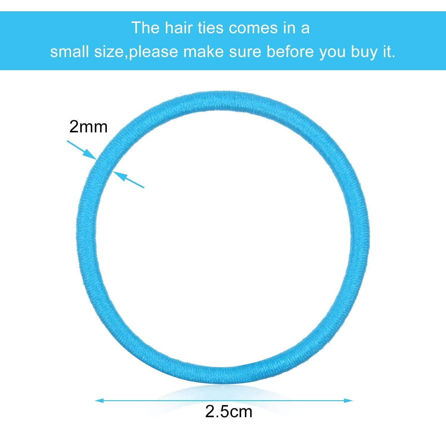TecUnite 2mm thin elastics provide secure, comfortable hold for medium to thick hair.