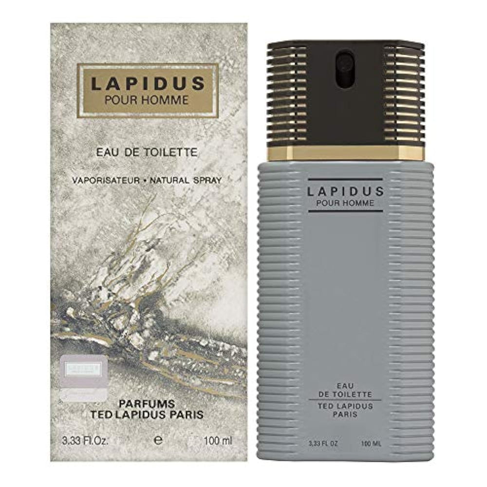Lapidus by Ted Lapidus bottle front view hints at a bold masculine fragrance