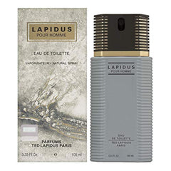 Lapidus by Ted Lapidus bottle front view hints at a bold masculine fragrance