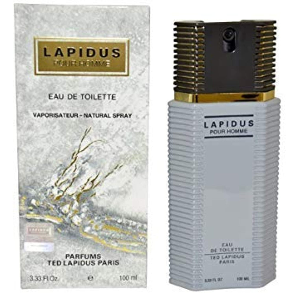 Lapidus bottle side view reveals premium packaging and timeless design