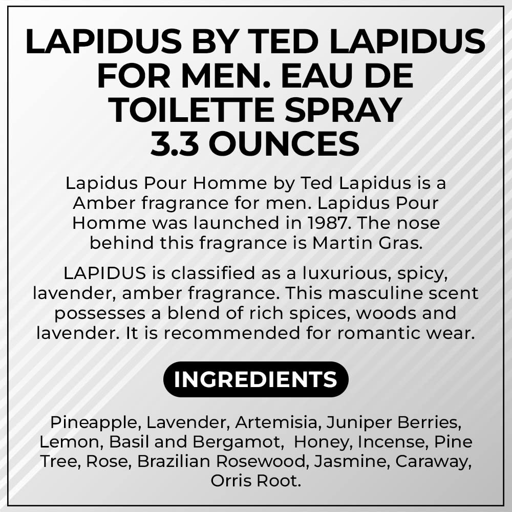 Ted Lapidus Lapidus EDT bottle on dresser showcasing classic masculine allure.