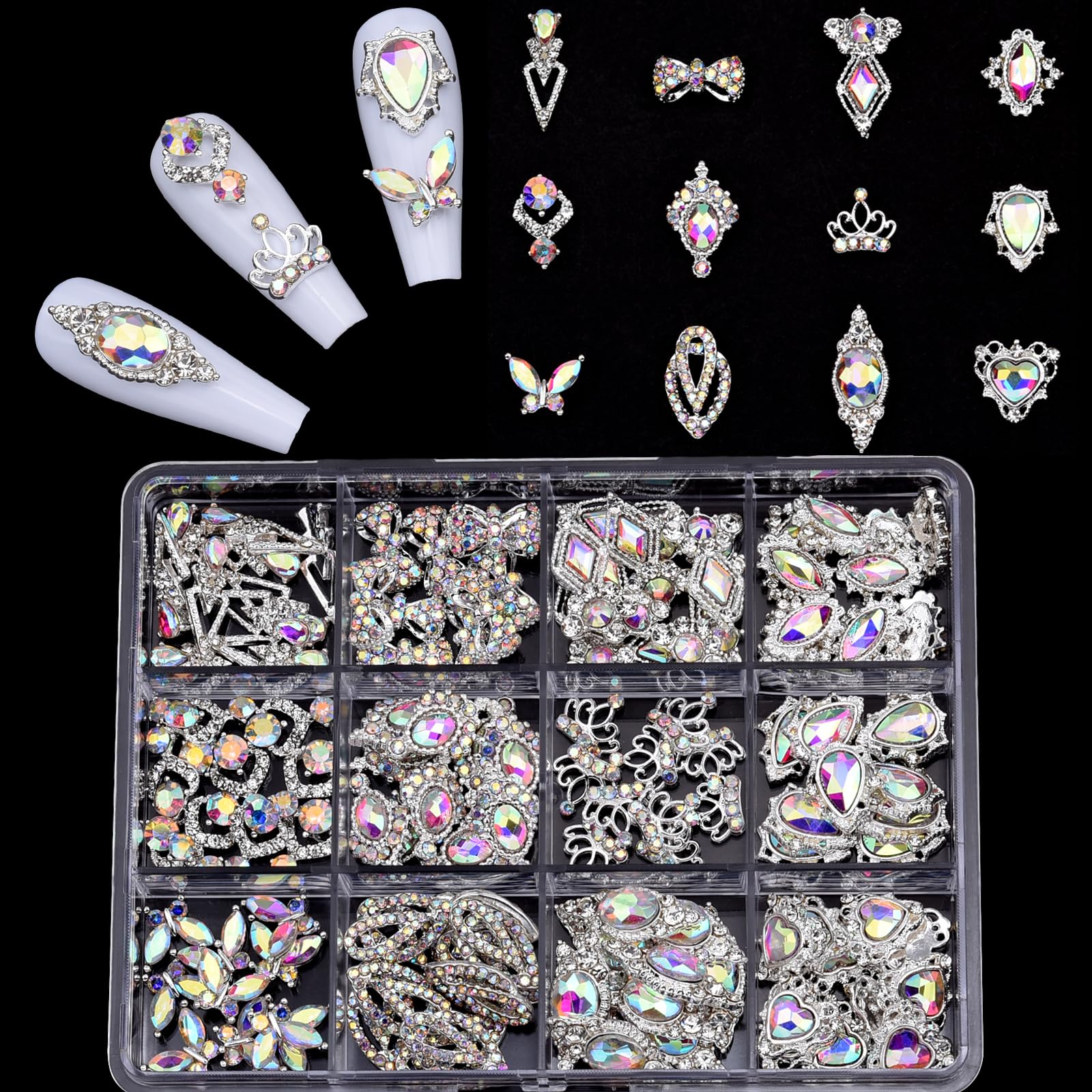 TEEKME 120pcs rhinestones kit for versatile manicures and crafts