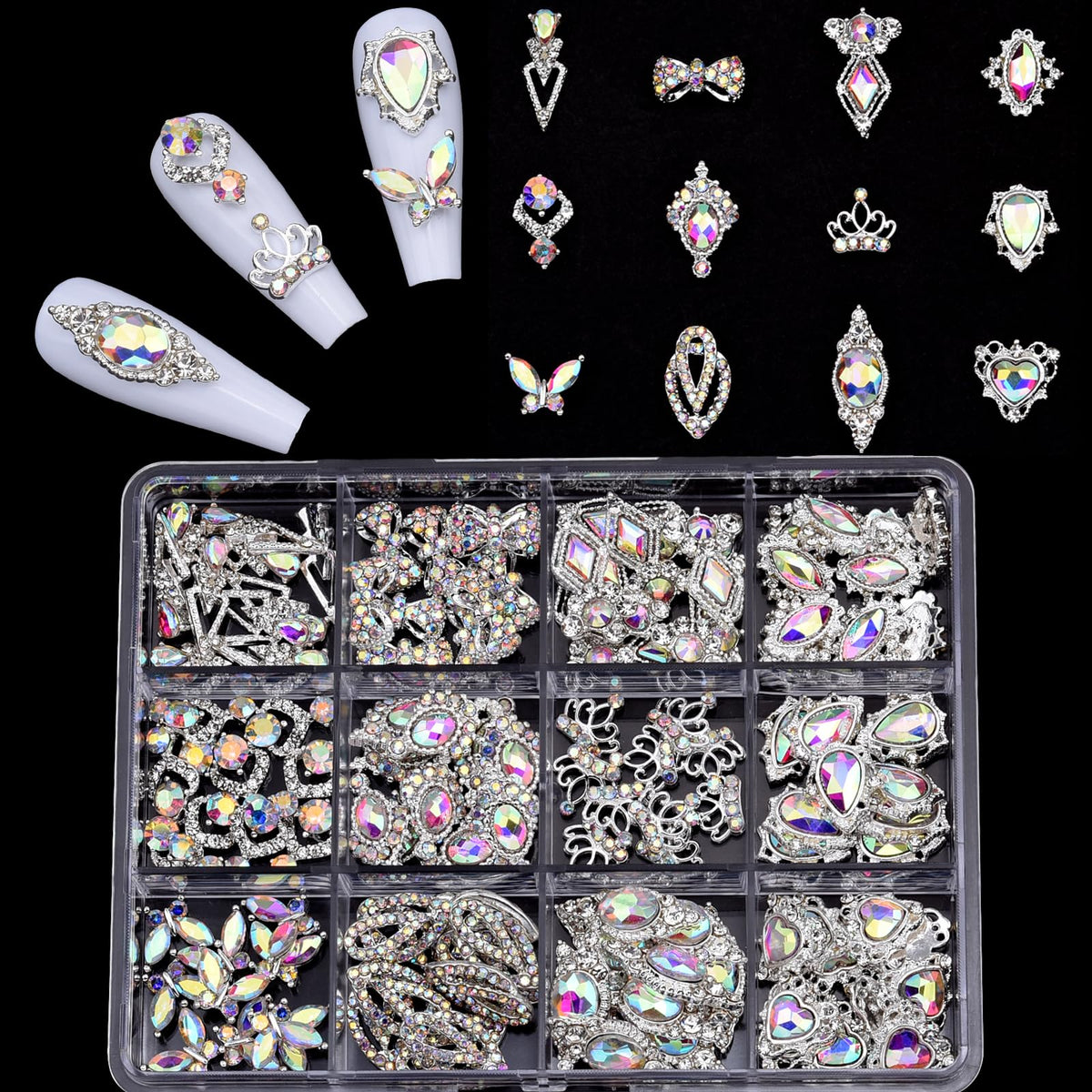 TEEKME 120pcs rhinestones kit for versatile manicures and crafts