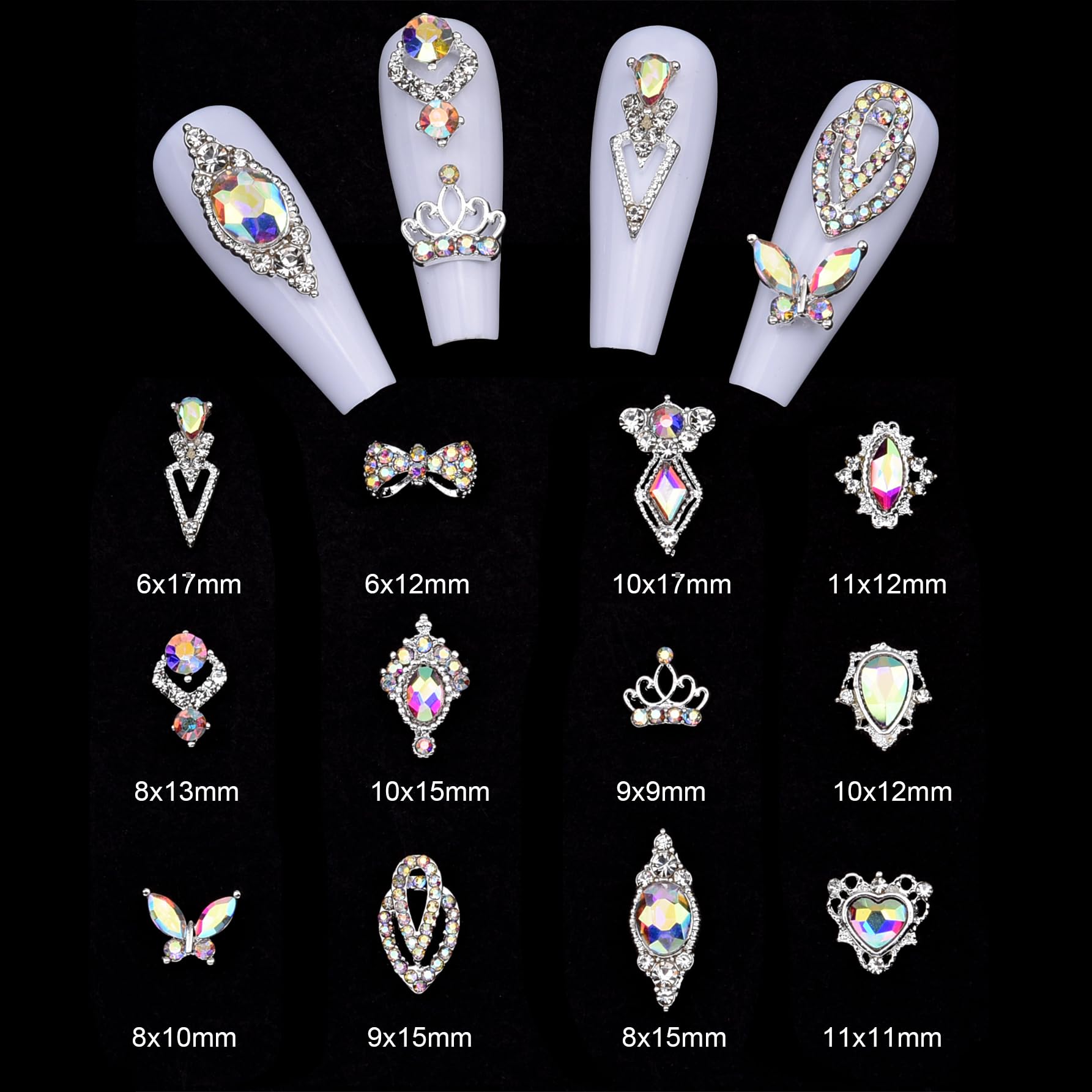 TEEKME butterfly-design rhinestones for playful nail art and accessories