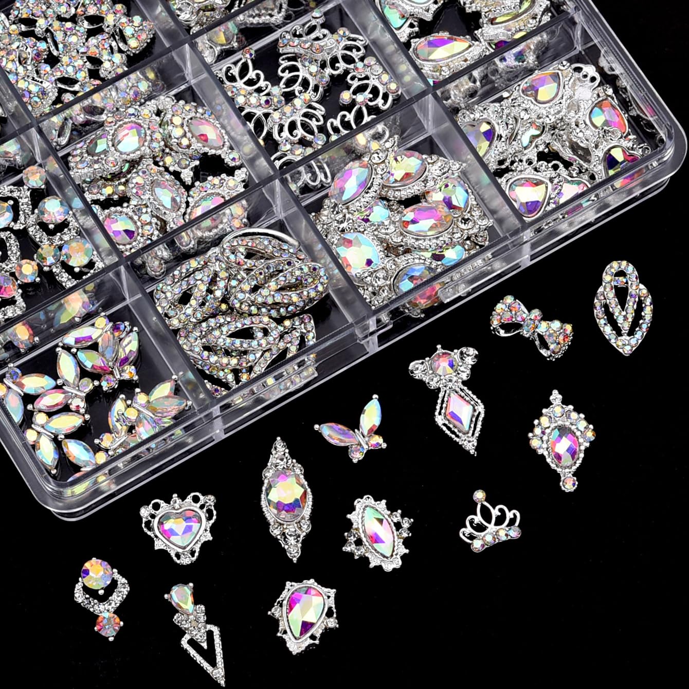 TEEKME crown-design rhinestones elevate elegant manicures and events