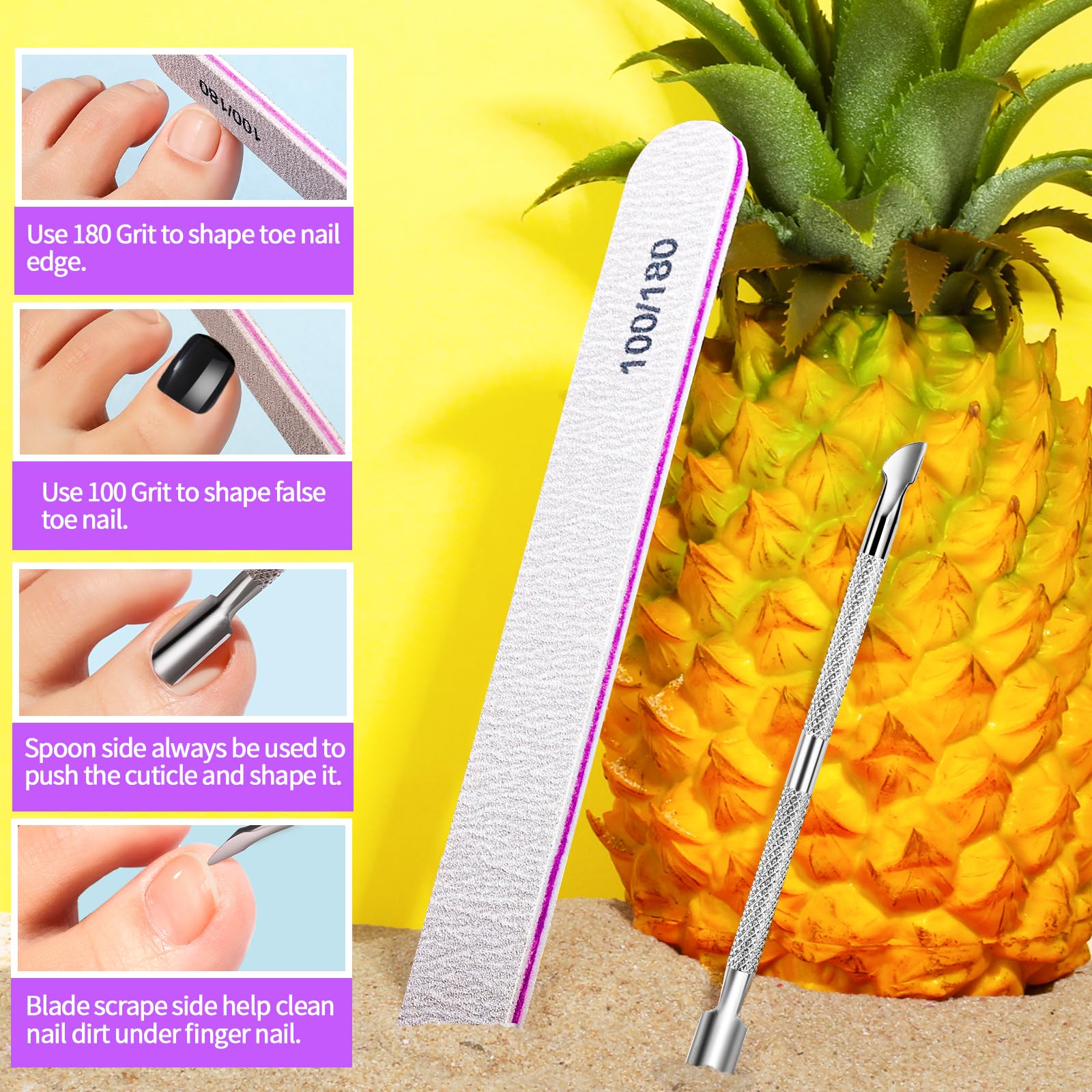Teenitor 100/180 grit file to shape natural or false nails