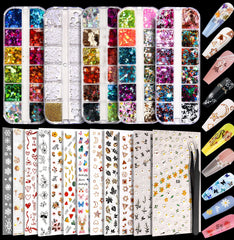 Teenitor 5D embossed flower nail stickers for depth and texture