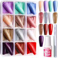 Teenitor ballerina nails closeup shows glossy finish and durable tips