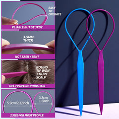 Teenitor blue French braiding tool pair for thick hair