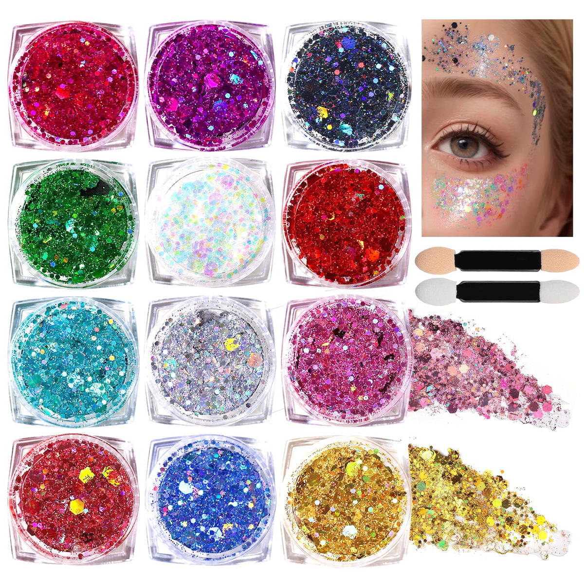 Teenitor body glitter gel in 12 colors adds radiant sparkle to skin