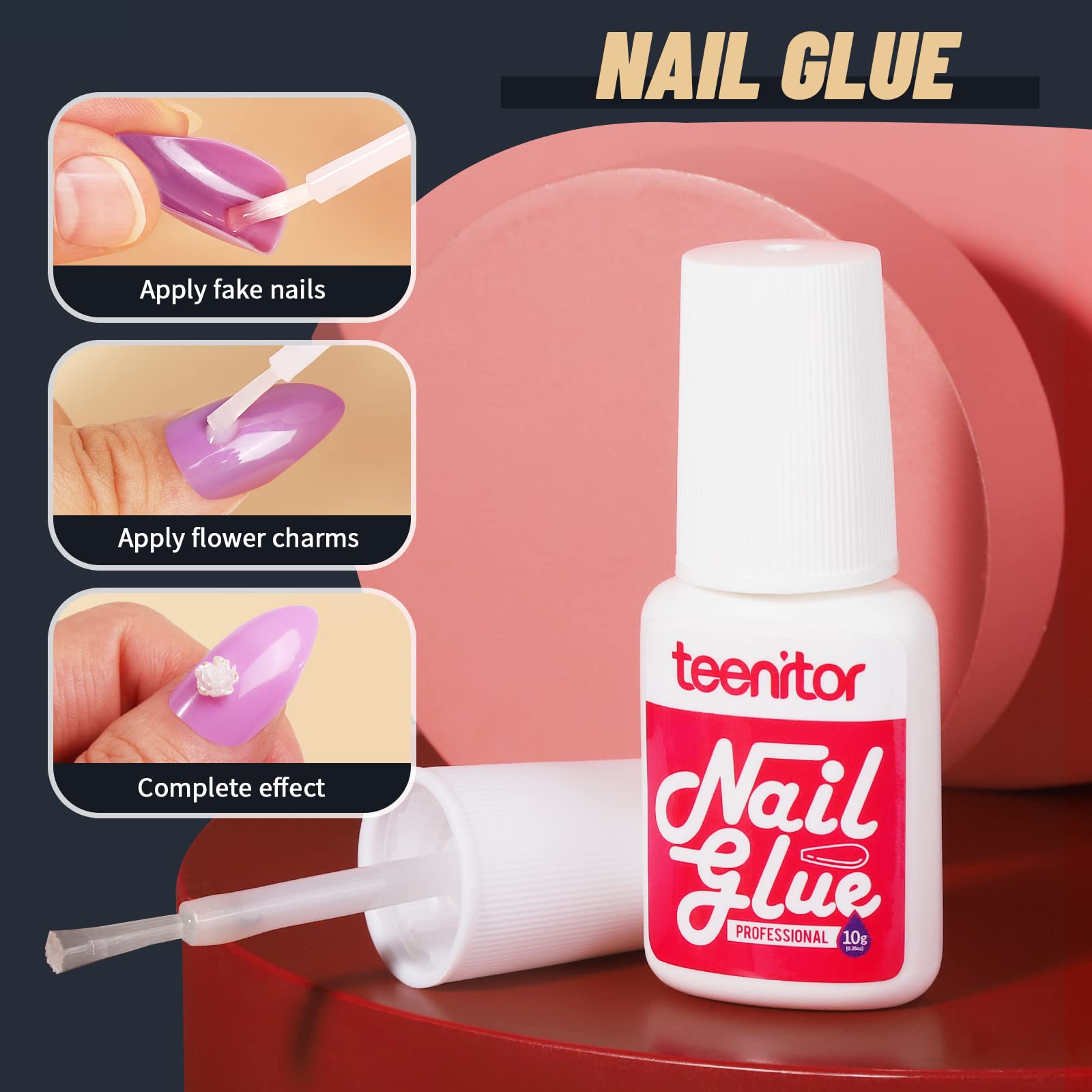 Teenitor brush-on nail glue dries fast and requires no UV light