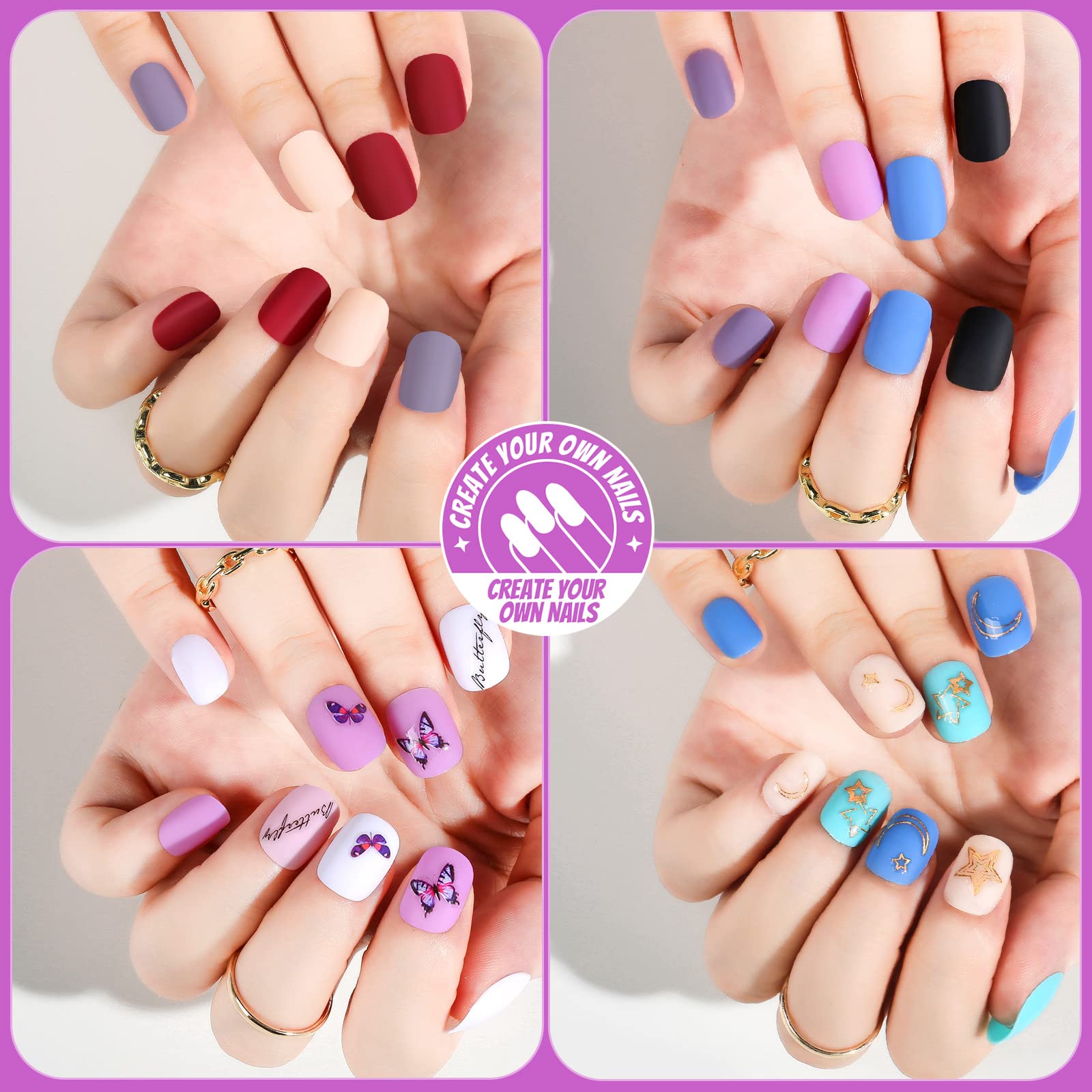 Teenitor cuticle sticks and nail stickers for DIY nail art customization.