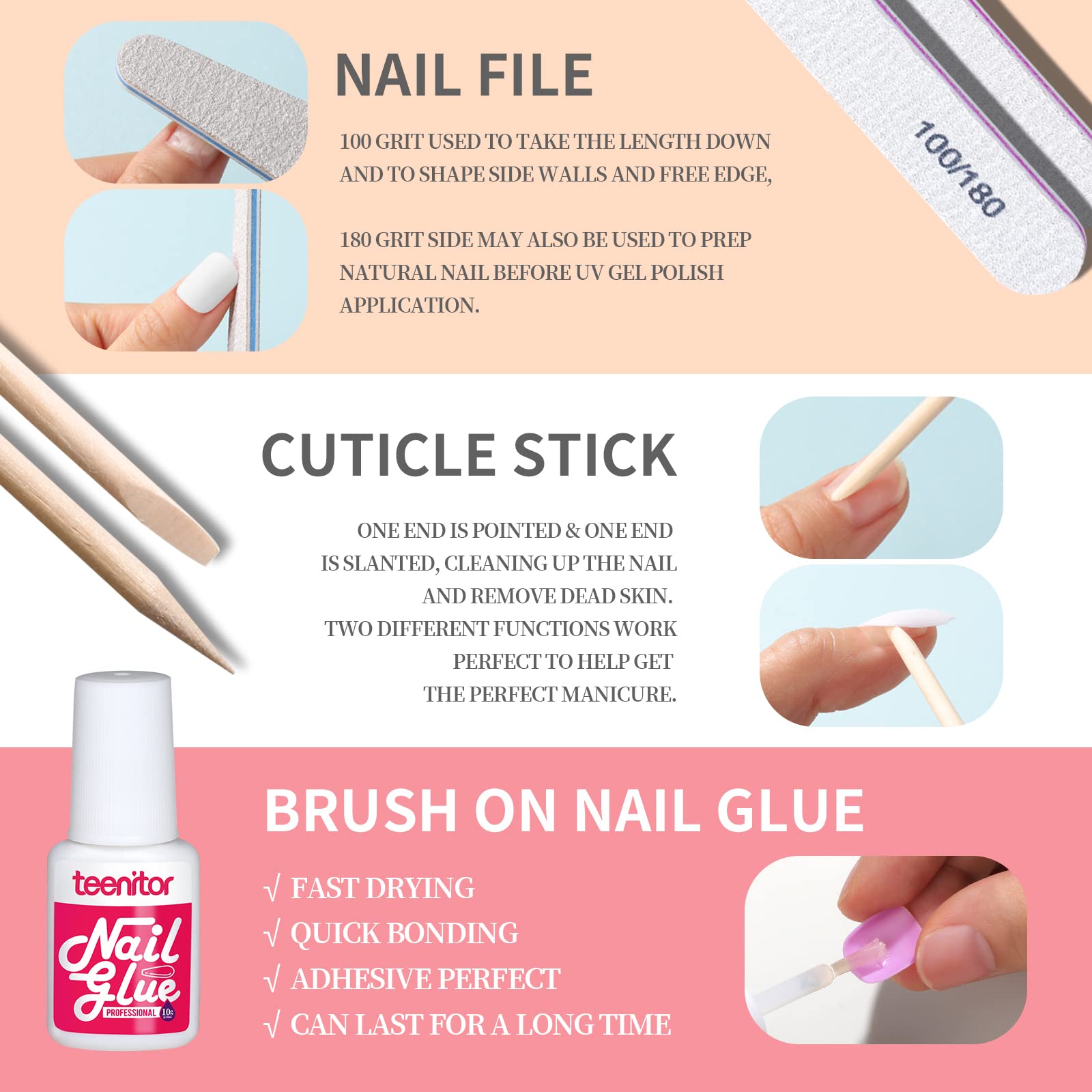 Teenitor wooden cuticle sticks displayed for gentle prep