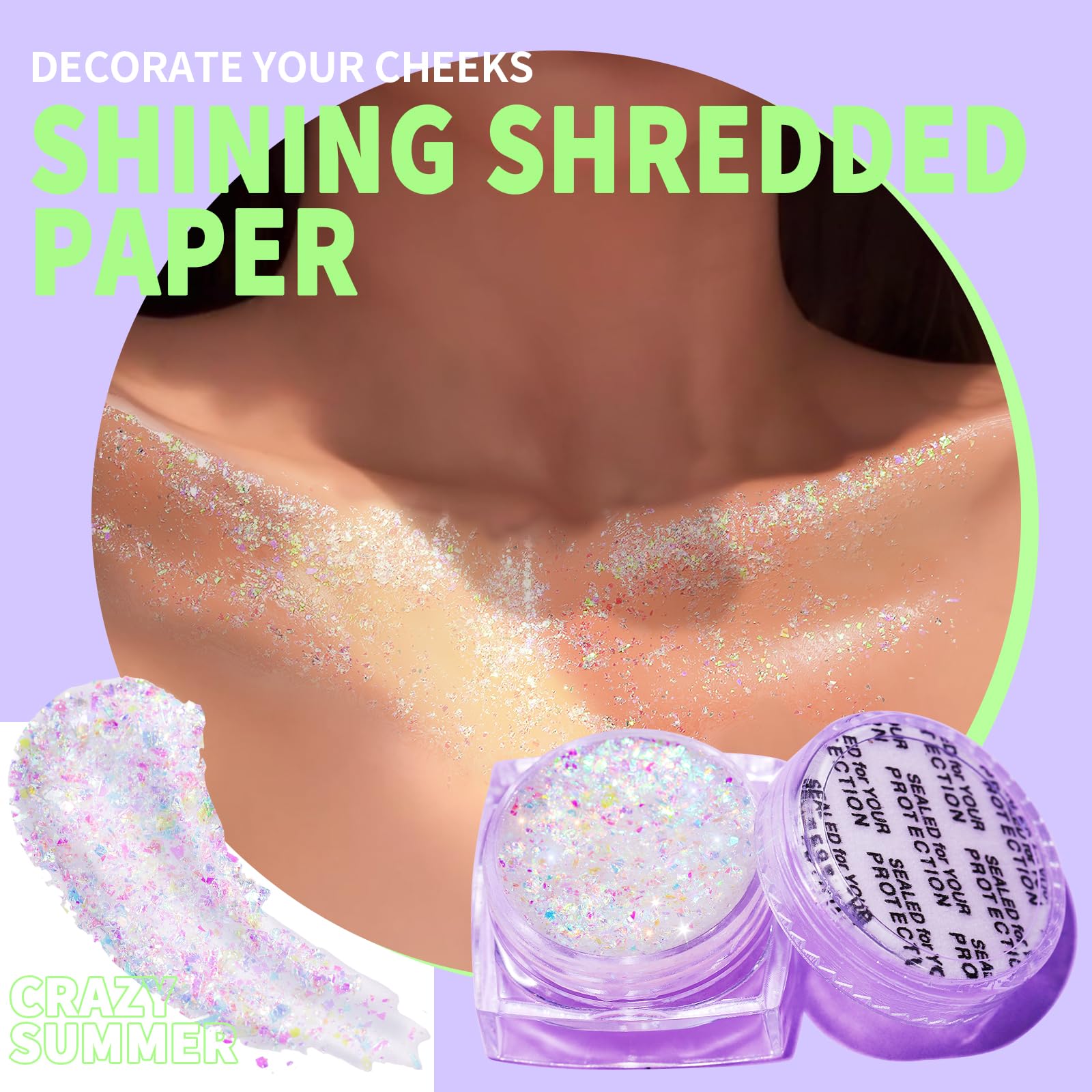 Teenitor festival glitter glints under lights for dramatic makeup accents