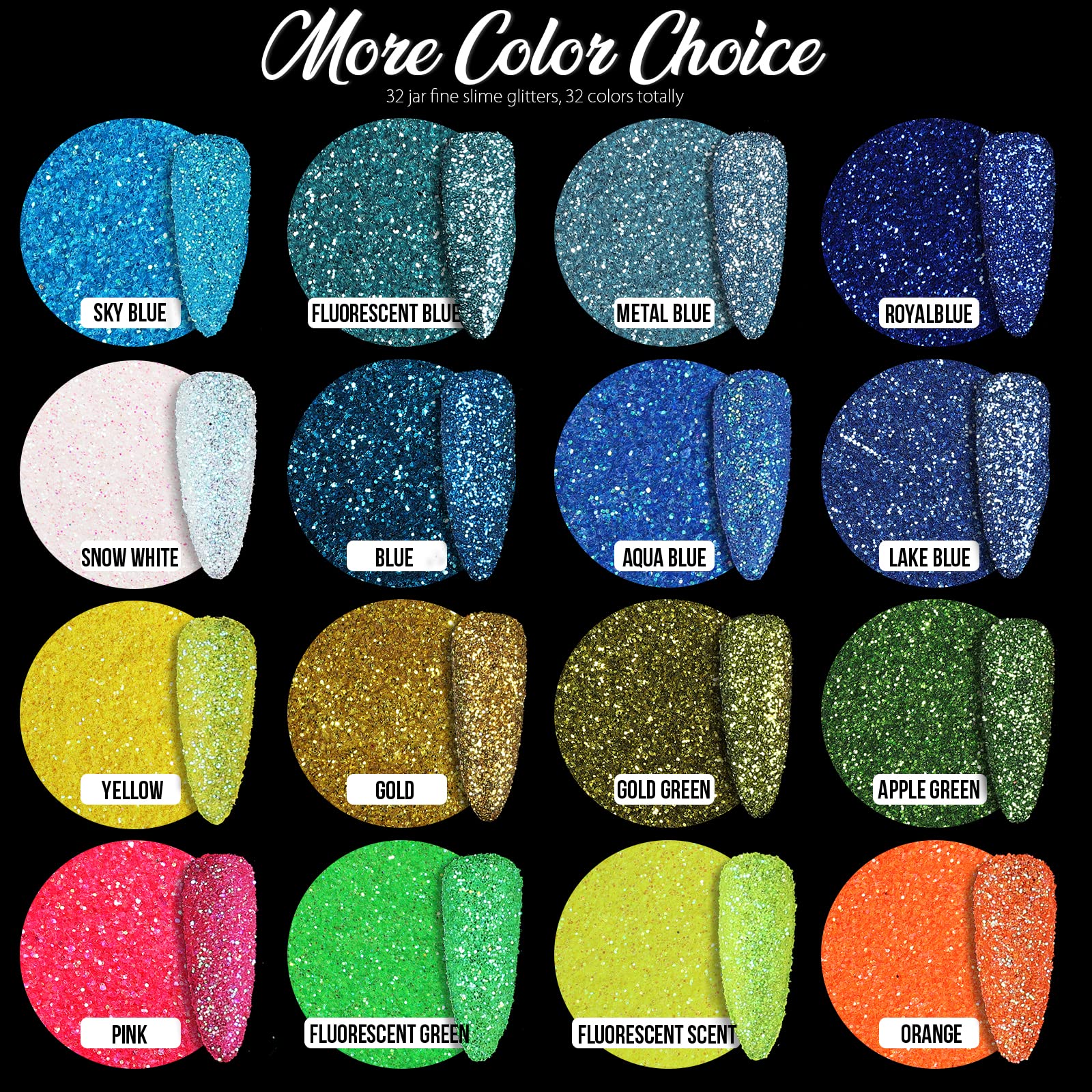 Teenitor glitter 32 jars sealed for organized color collection.