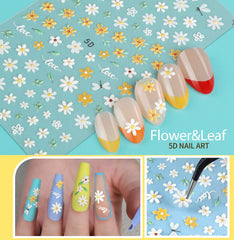 Teenitor 3D decals featuring flowers, fruit, butterflies for playful nail art