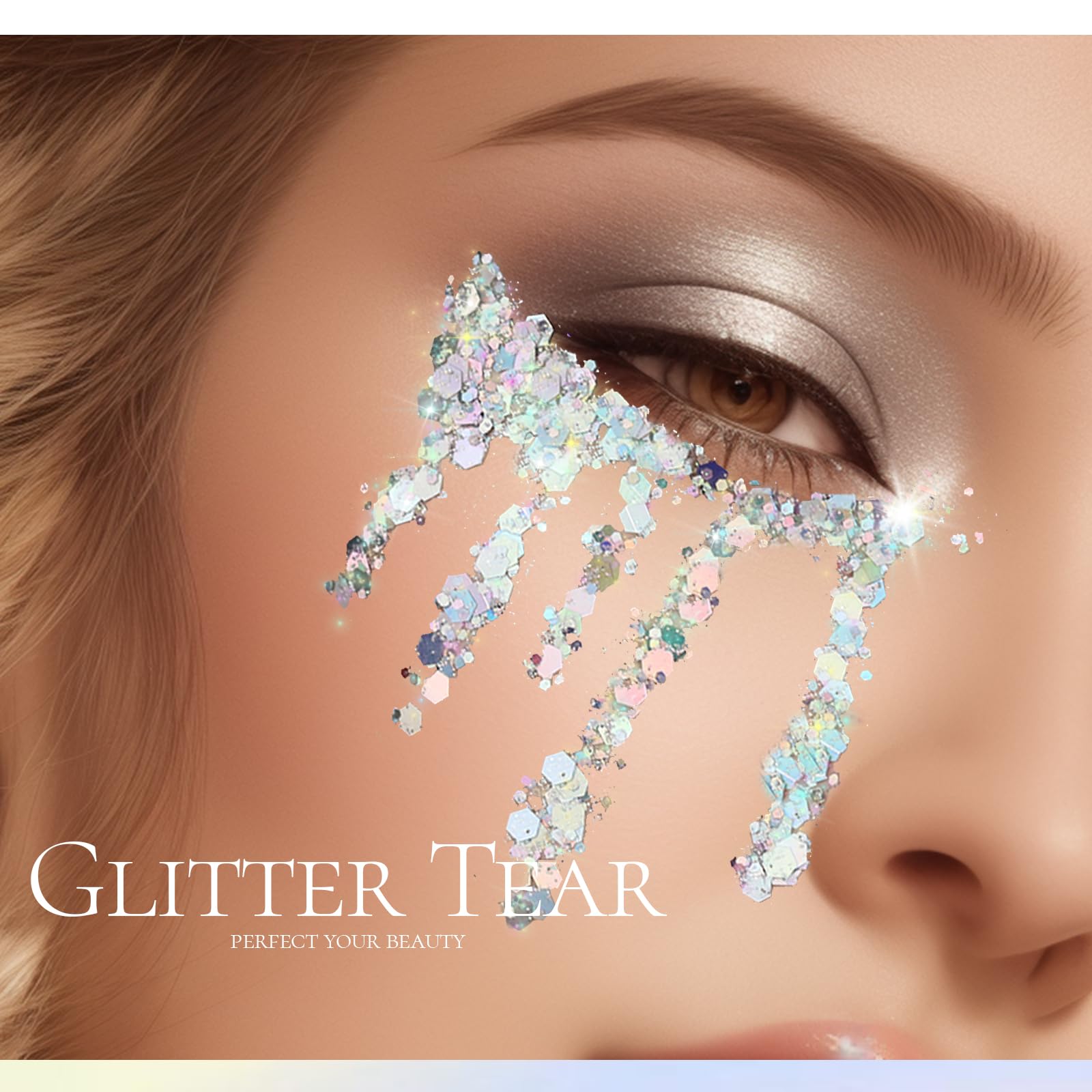 Glitter dried with a shiny finish suitable for dancing and photos.