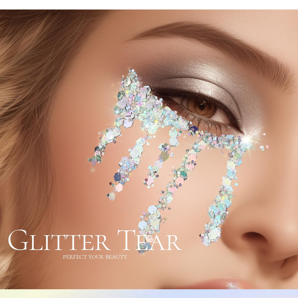 Glitter dried with a shiny finish suitable for dancing and photos.