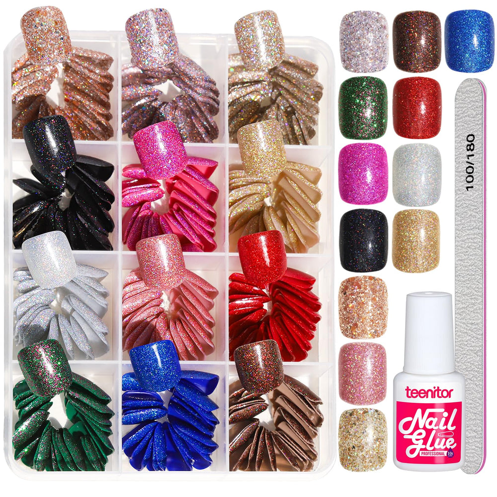 Teenitor glitter nails finish adds sparkle for party-ready nails you can apply at home