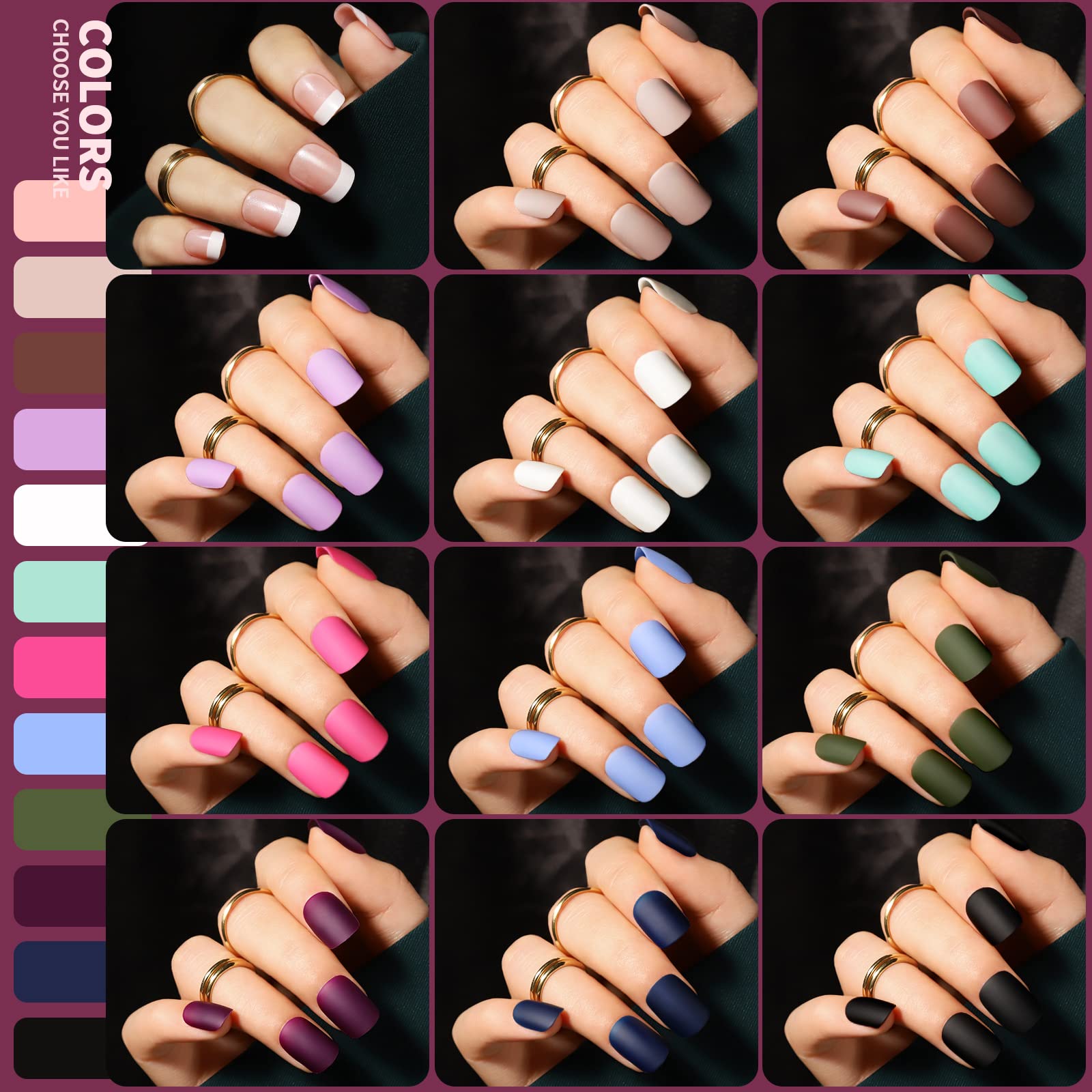 Teenitor glitter press-on nails provide holo shine for party-ready style.