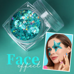 Teenitor Green Glitter Gel for face, hair, and body for versatile festival looks