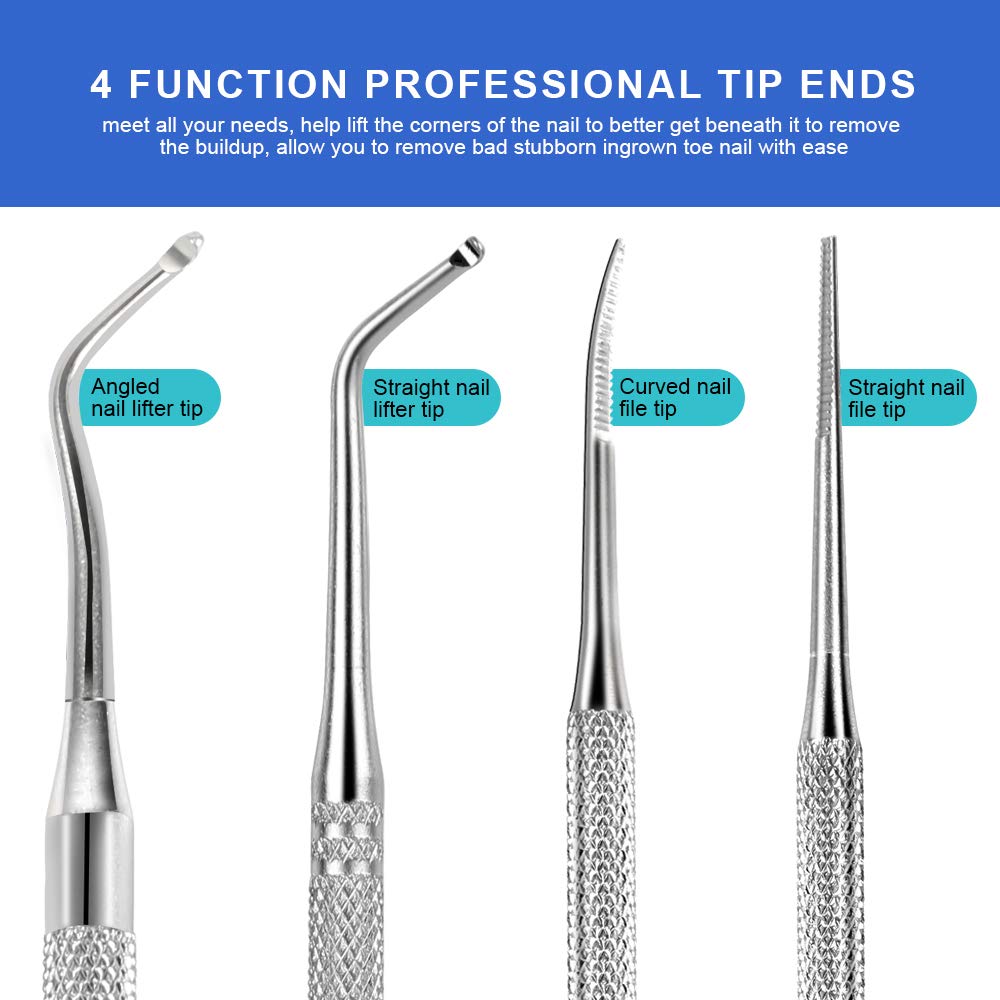 Teenitor ingrown toenail file design with two ends for outer and inner edges.