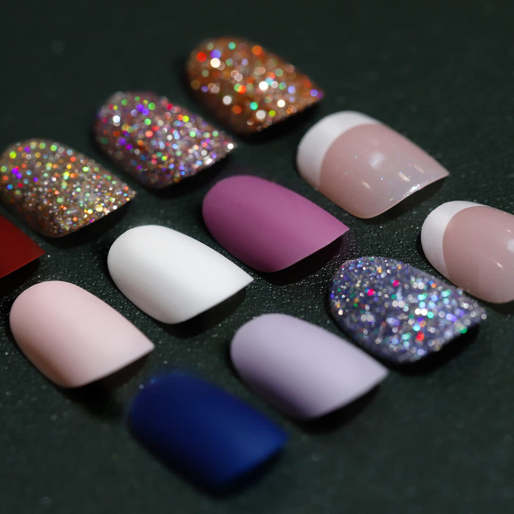 Teenitor matte press-on nails kit packaging with mixed colors for quick at-home styling.
